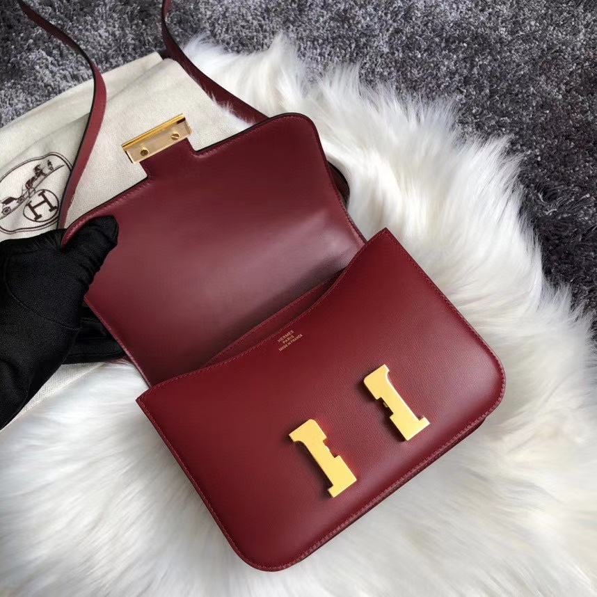 Hermès(爱马仕)Constance 24cm Boxcalf ck55爱马仕红 Rouge H 金扣 顶级手缝-拉尔森鳄鱼皮具定制 - 爱马仕包包官网 Hermès(爱马仕)Constance 24cm Boxcalf ck55爱马仕红 Rouge H 金扣 顶级手缝