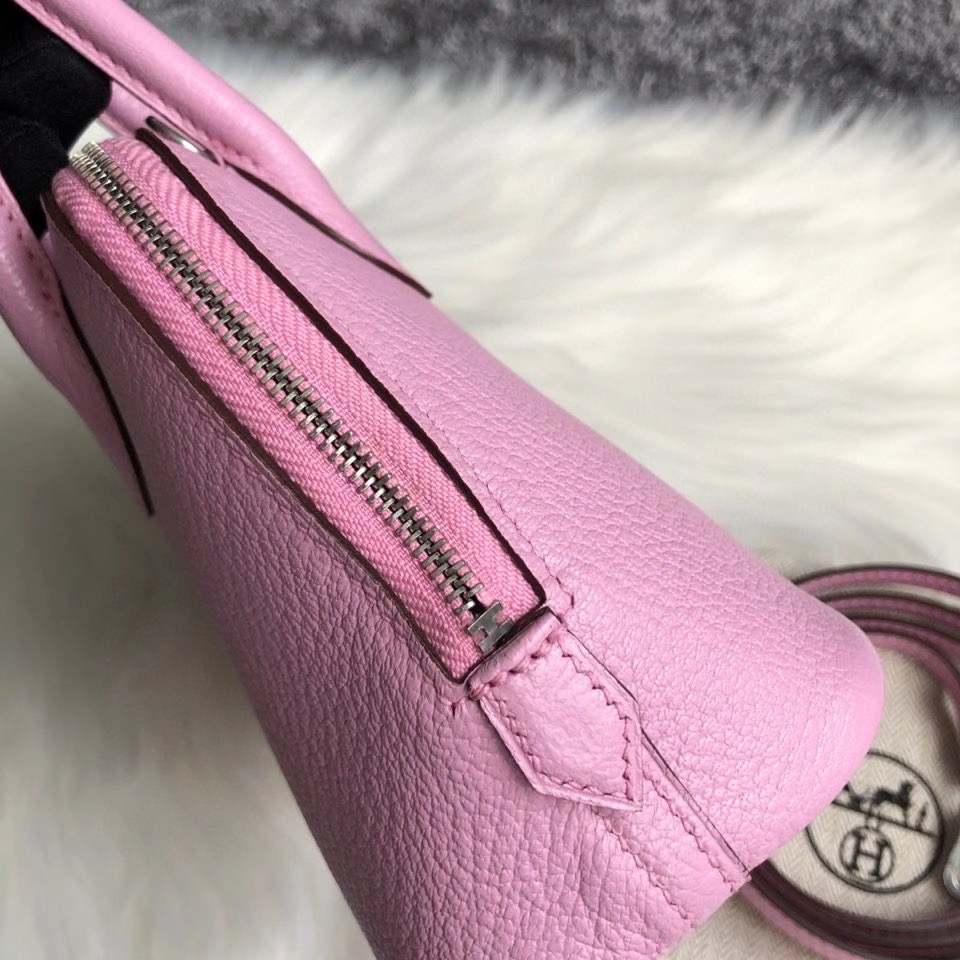 Hermès（爱马仕）Mini bolide 山羊皮 Chevre x9 锦葵紫 银扣 顶级手缝 小可爱 现货