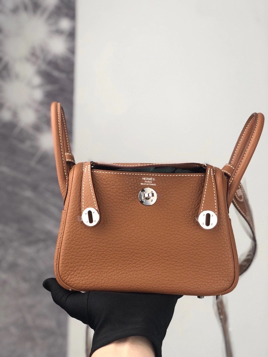 Hermès（爱马仕）Mini lindy ck37 金棕色 Gold 金扣 银扣 顶级手缝 现货