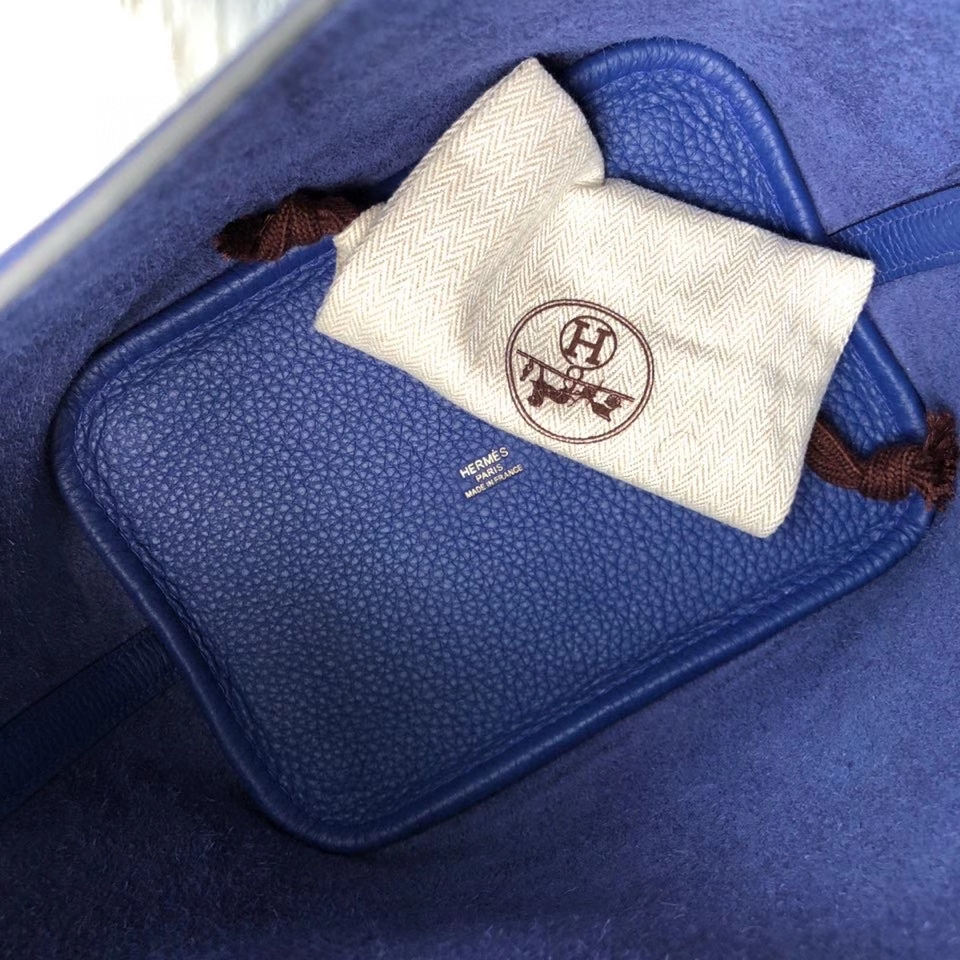 Hermès（爱马仕）Picotin 菜篮包 22cm 原厂御用顶级皮 clememce 7T 电光蓝 金扣 顶级手缝