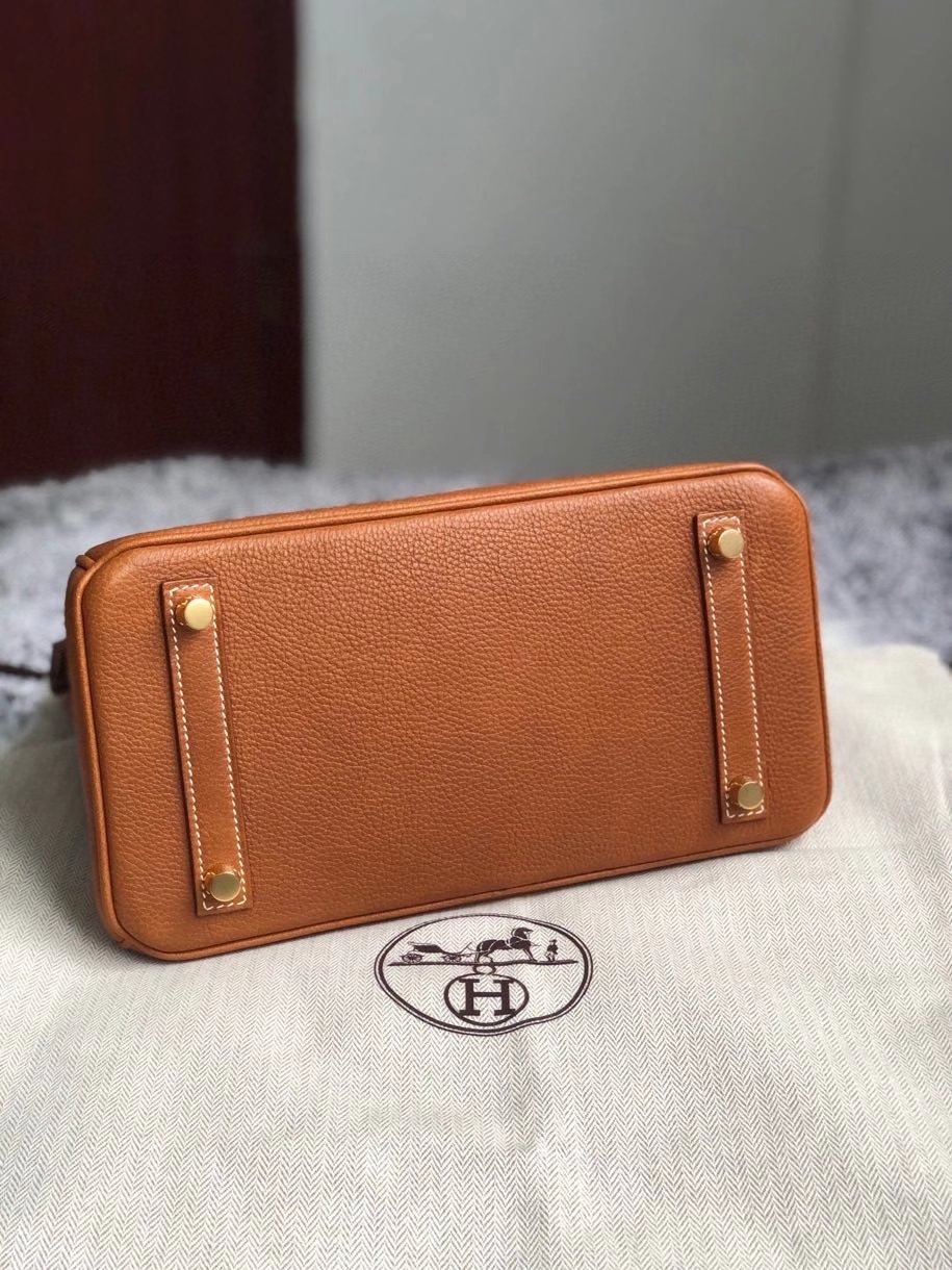 Hermès（爱马仕）Birkin 25cm 颗粒马鞍皮 金棕色 gold 金扣 银扣 顶级手缝 现货