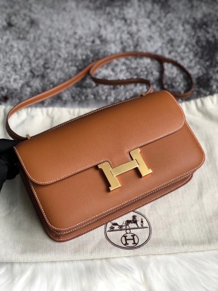 Hermès（爱马仕）Constance 26cm Epsom 原厂掌纹皮 ck37 金棕色 Gold 金扣 顶级手缝