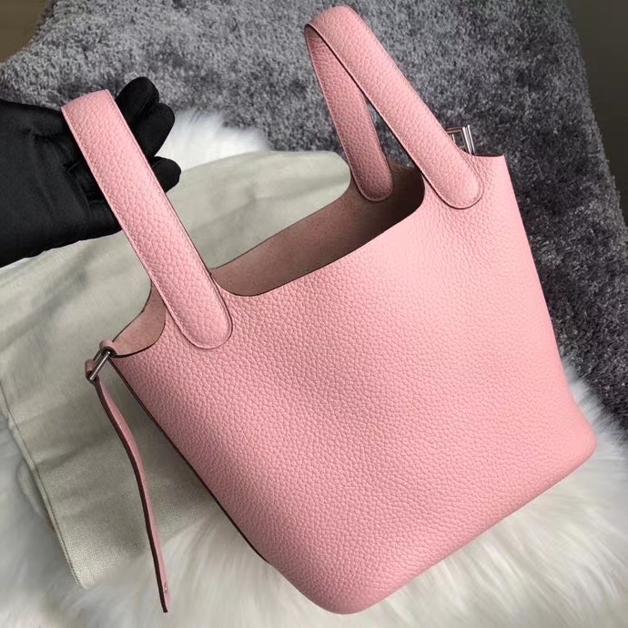 Hermès（爱马仕）Picotin 18cm 3Ｑ粉 rose sakura 银扣 顶级手缝
