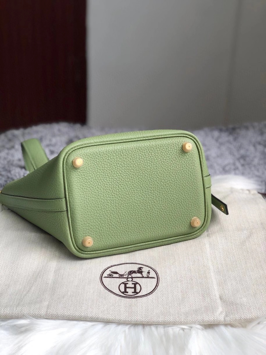Hermès（爱马仕）Picotin 菜篮包 18cm 原厂御用顶级皮 clememce 3i 牛油果绿 金扣 顶级手缝