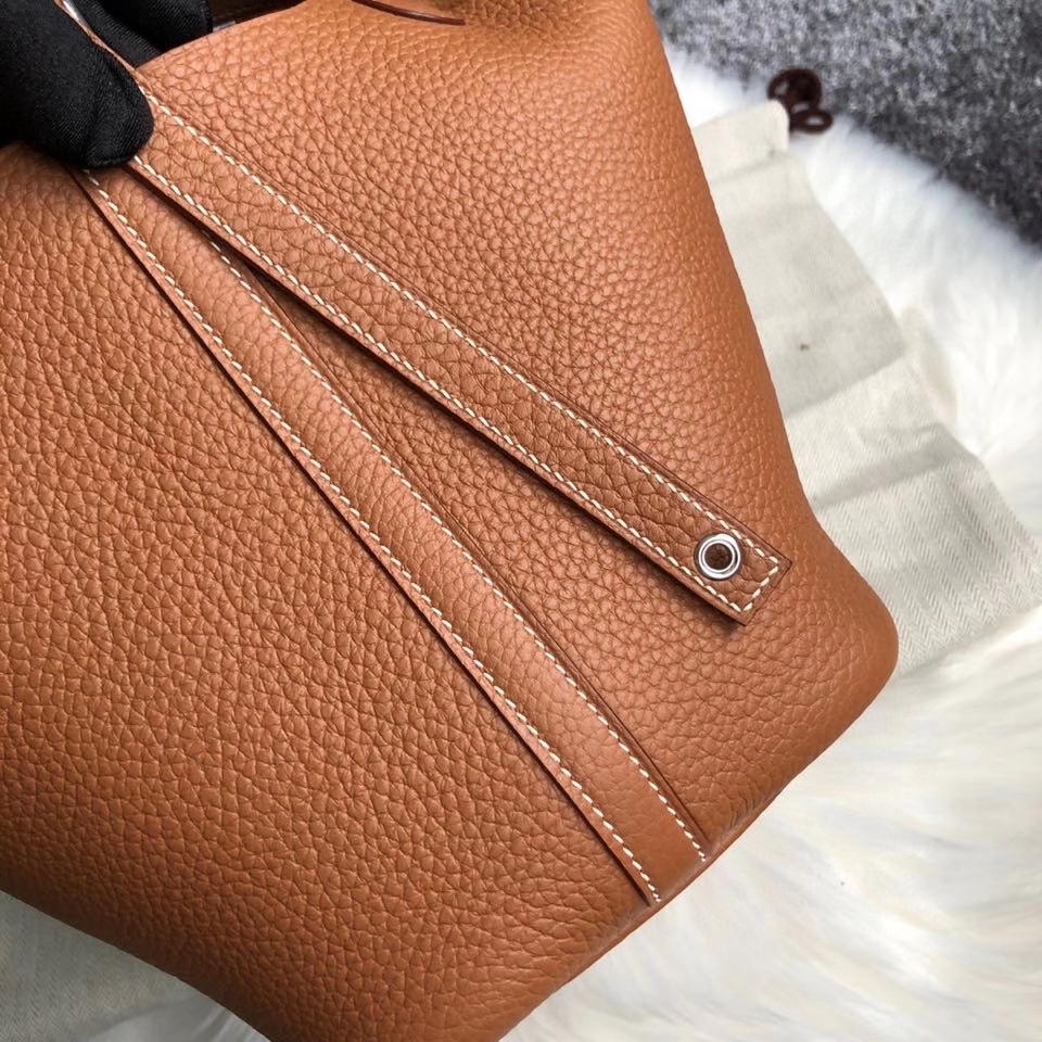 Hermès（爱马仕）Picotin 18cm 原厂御用顶级TC皮  ck37 金棕色 Gold 银扣