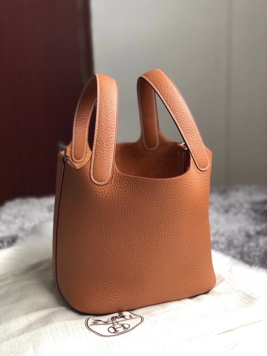 Hermès（爱马仕）Picotin 18cm 原厂御用顶级TC皮  ck37 金棕色 Gold 银扣
