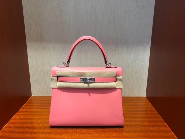 Hermès（爱马仕）Kelly 25cm Swift K4 夏日玫瑰粉 银扣 顶级手缝 粉粉嫩嫩 超美