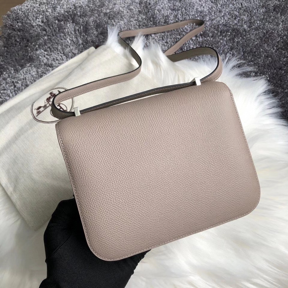 Hermès（爱马仕）Constance 18cm Epsom 原厂掌纹皮 M8 沥青灰 Gris ashpite 银扣 顶级手缝 现货