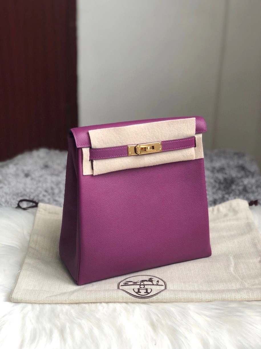 Hermès（爱马仕）Kelly ado evecolor p9 海葵紫 Anemone 金扣 顶级手缝 定制