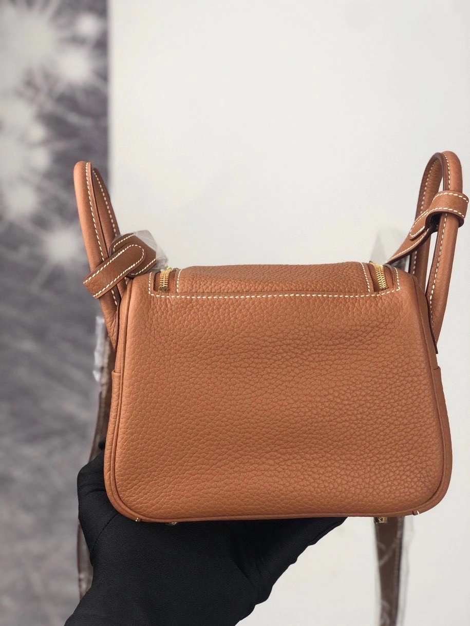 Hermès（爱马仕）Mini lindy ck37 金棕色 Gold 金扣 银扣 顶级手缝 现货