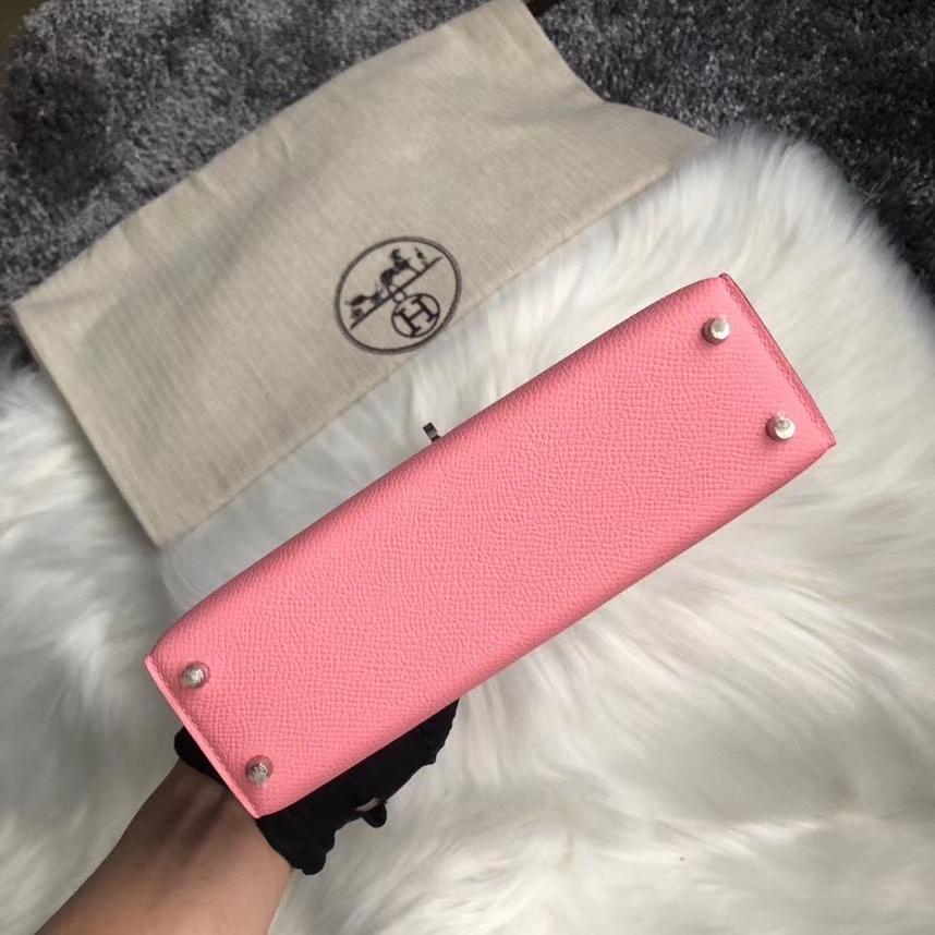 Hermès(爱马仕)Mini kelly ll Epsom 原厂掌纹皮 1Q 奶昔粉 rose confetti 顶级手缝-拉尔森鳄鱼皮具定制 - 爱马仕包包官网 Hermès(爱马仕)Mini kelly ll Epsom 原厂掌纹皮 1Q 奶昔粉 rose confetti 顶级手缝