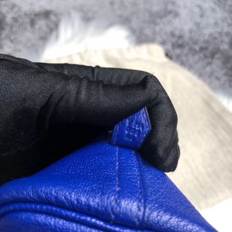Hermès（爱马仕）Mini Bolide 山羊皮 Chevre 7T 电光蓝 Blue eletric 金扣 顶级手缝 定制