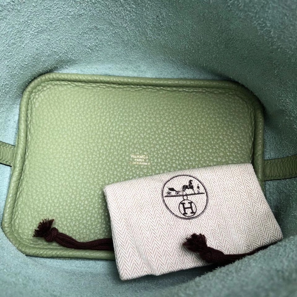 Hermès（爱马仕）Picotin 菜篮包 18cm 原厂御用顶级皮 clememce 3i 牛油果绿 金扣 顶级手缝