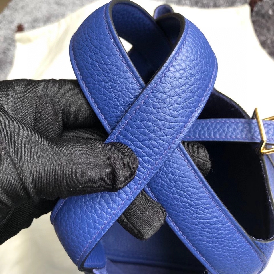 Hermès（爱马仕）Picotin 菜篮包 22cm 原厂御用顶级皮 clememce 7T 电光蓝 金扣 顶级手缝