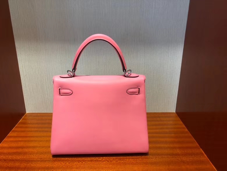 Hermès（爱马仕）Kelly 25cm Swift K4 夏日玫瑰粉 银扣 顶级手缝 粉粉嫩嫩 超美