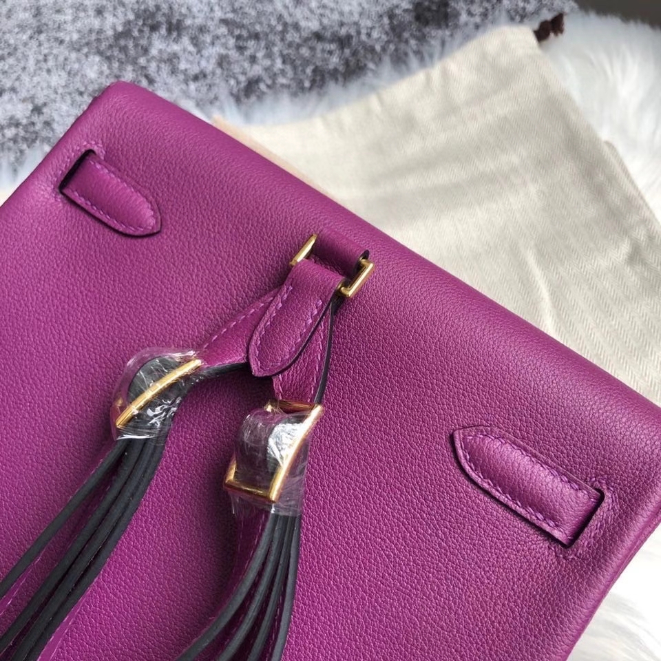 Hermès（爱马仕）Kelly ado evecolor p9 海葵紫 Anemone 金扣 顶级手缝 定制