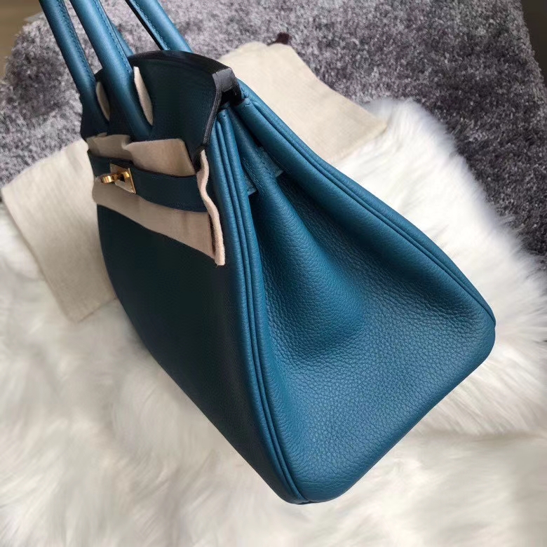 Hermès（爱马仕）Birkin 30cm 原厂小牛皮 togo W0 博斯普鲁斯绿 金扣 顶级手缝