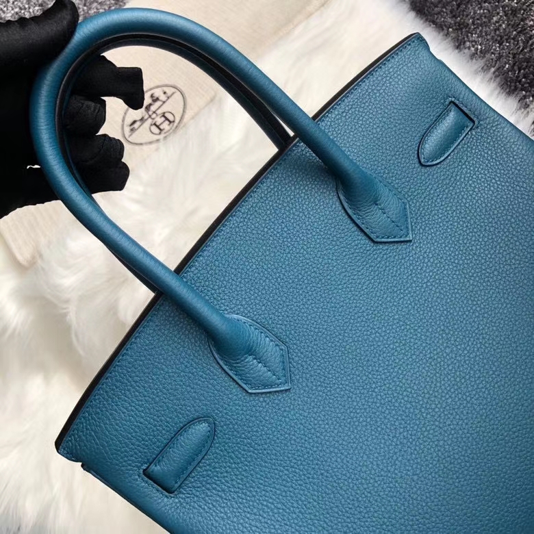 Hermès（爱马仕）Birkin 30cm 原厂小牛皮 togo W0 博斯普鲁斯绿 金扣 顶级手缝
