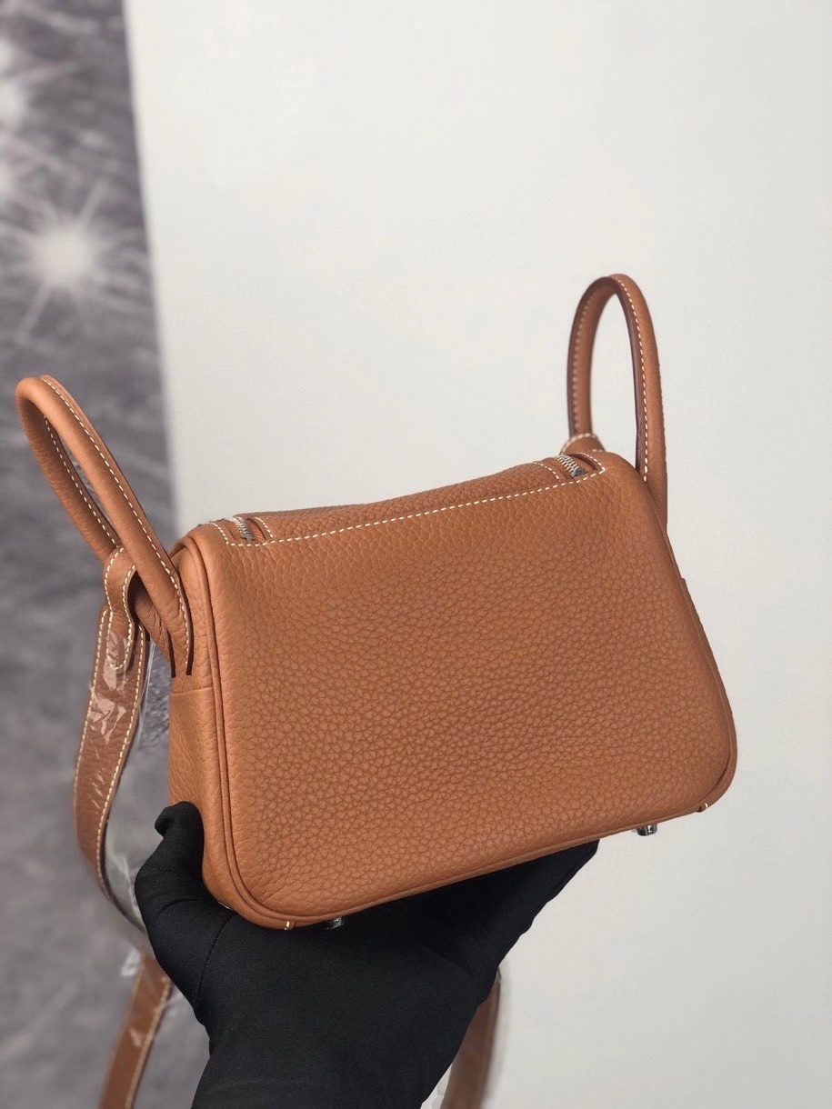 Hermès（爱马仕）Mini lindy ck37 金棕色 Gold 金扣 银扣 顶级手缝 现货