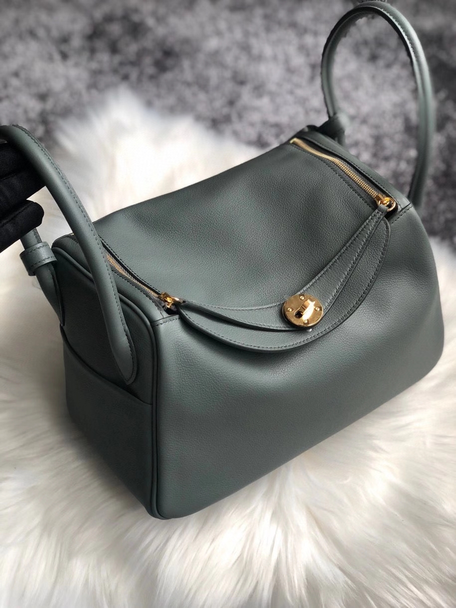 Hermès（爱马仕）Lindy 26cm Evecolor cc63 杏绿色 金扣 顶级手缝