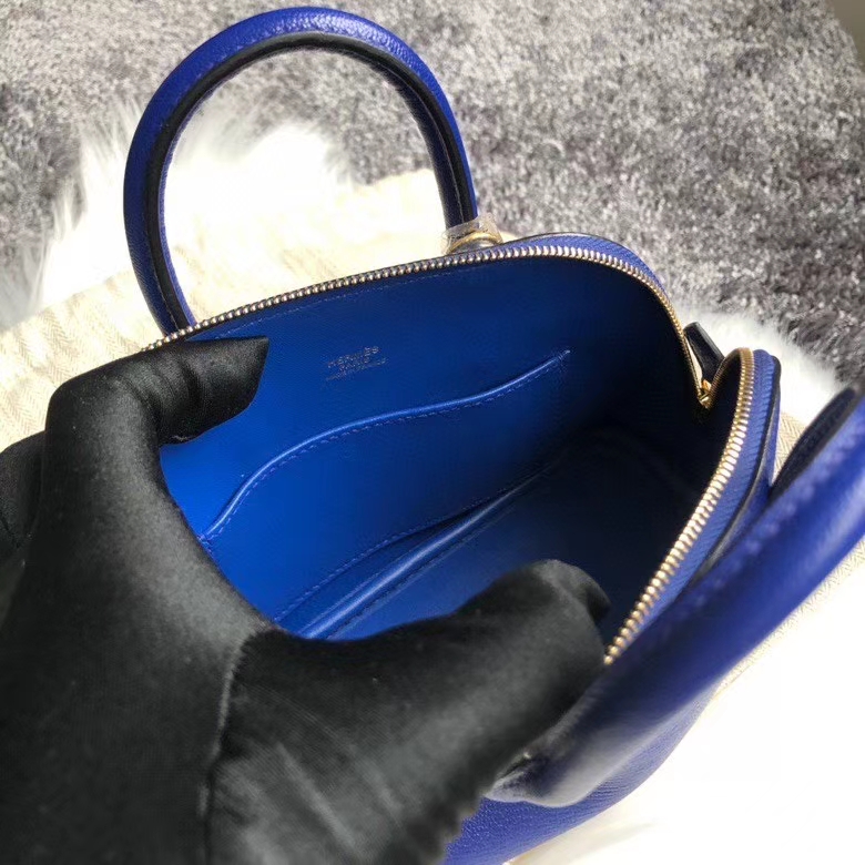 Hermès(爱马仕)Mini Bolide 山羊皮 Chevre 7T 电光蓝 Blue eletric 金扣 顶级手缝 定制-拉尔森鳄鱼皮具定制 - 爱马仕包包官网 Hermès(爱马仕)Mini Bolide 山羊皮 Chevre 7T 电光蓝 Blue eletric 金扣 顶级手缝 定制