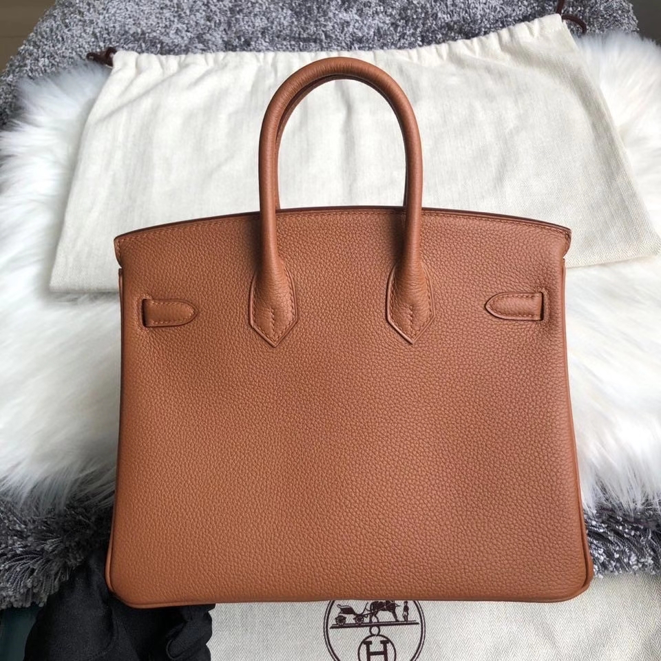 Hermès（爱马仕）Birkin 25cm 原厂小牛皮 ck37金棕色 拼双杠琥珀黄 银扣 顶级手缝 超美