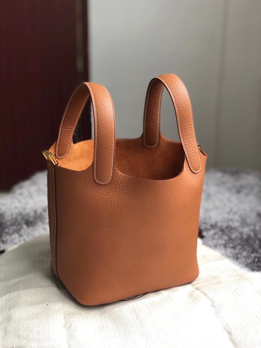 Hermès（爱马仕）Picotin 18cm 原厂御用顶级TC皮  ck37 金棕色 Gold 金扣