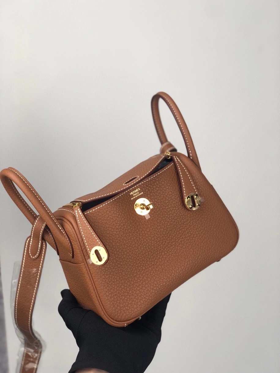 Hermès（爱马仕）Mini lindy ck37 金棕色 Gold 金扣 银扣 顶级手缝 现货