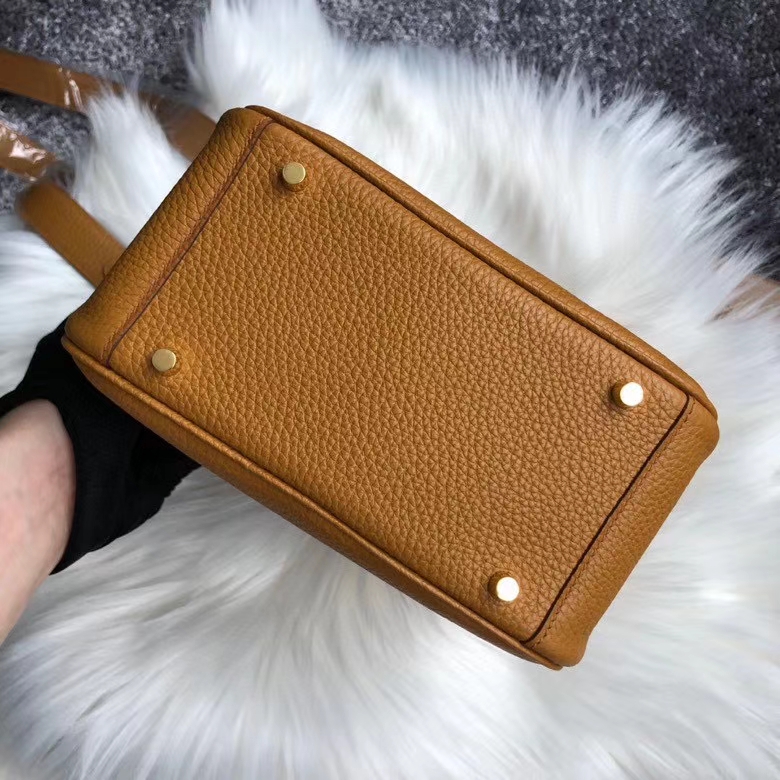 Hermès（爱马仕）Mini lindy  togo S2 芝麻黄 Sesame 金扣 顶级手缝 可定制
