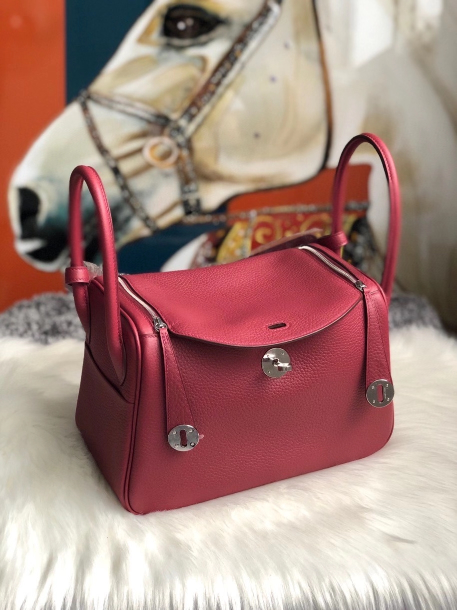 Hermès（爱马仕）Lindy 26cm 原厂御用大牛皮 K1 石榴红 Rouge grenat 银扣 顶级手缝 现货