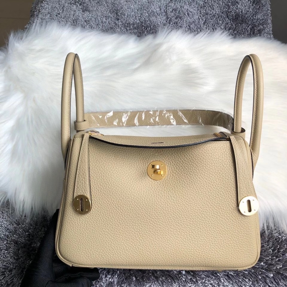Hermès（爱马仕）Lindy 26cm 原厂御用顶级大牛皮  S2 风衣灰 Trench 金扣 顶级手缝