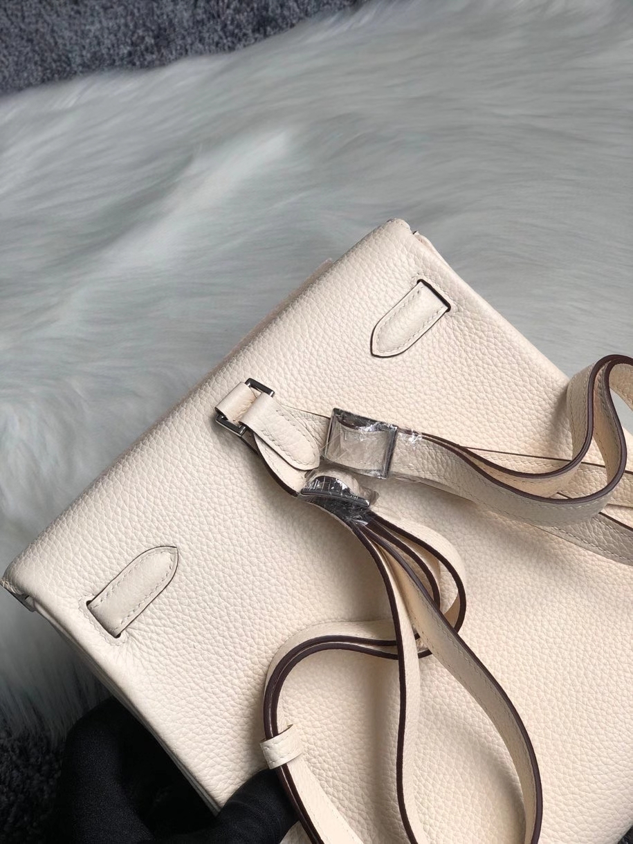 Hermès（爱马仕）Kelly ado ck10 奶昔白 Craie 银扣 顶级手缝 定制