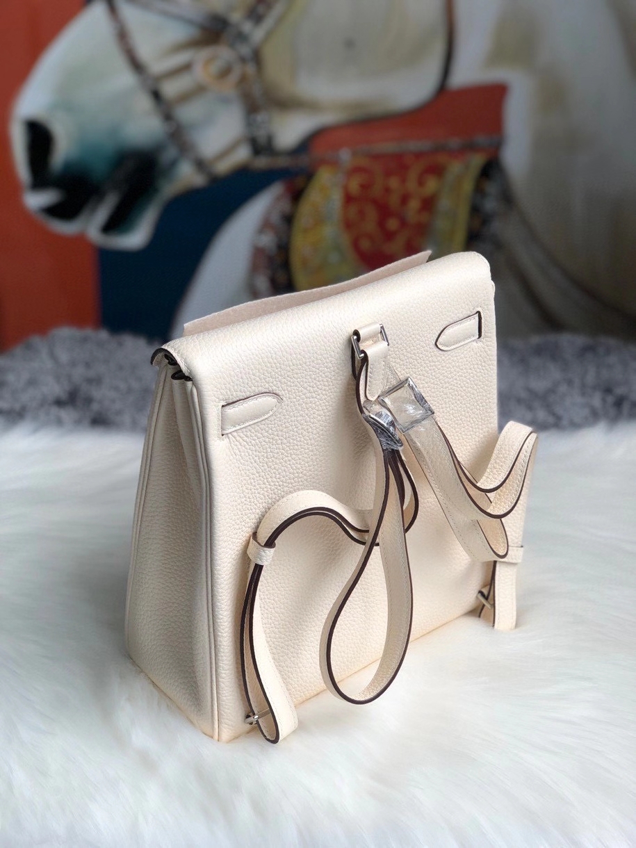 Hermès（爱马仕）Kelly ado ck10 奶昔白 Craie 银扣 顶级手缝 定制