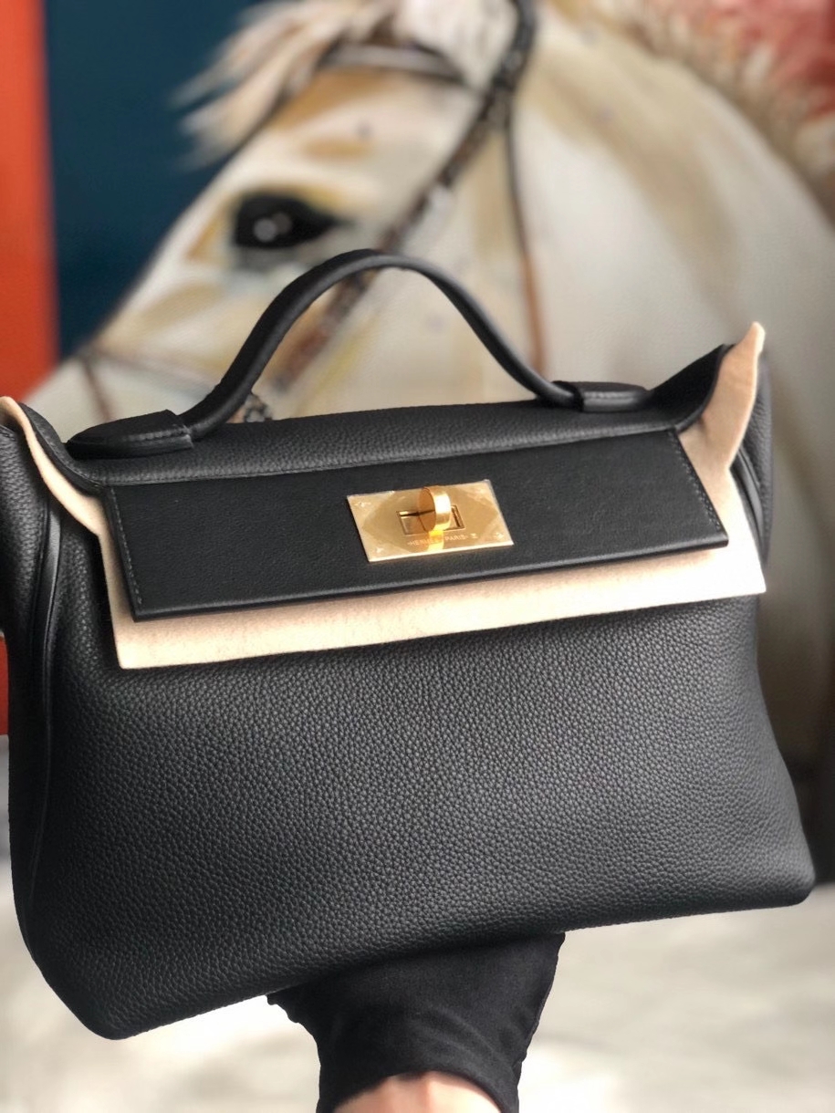 Hermès（爱马仕）Hermes 2424 29cm ck89 黑色 Noir 金扣 顶级手缝