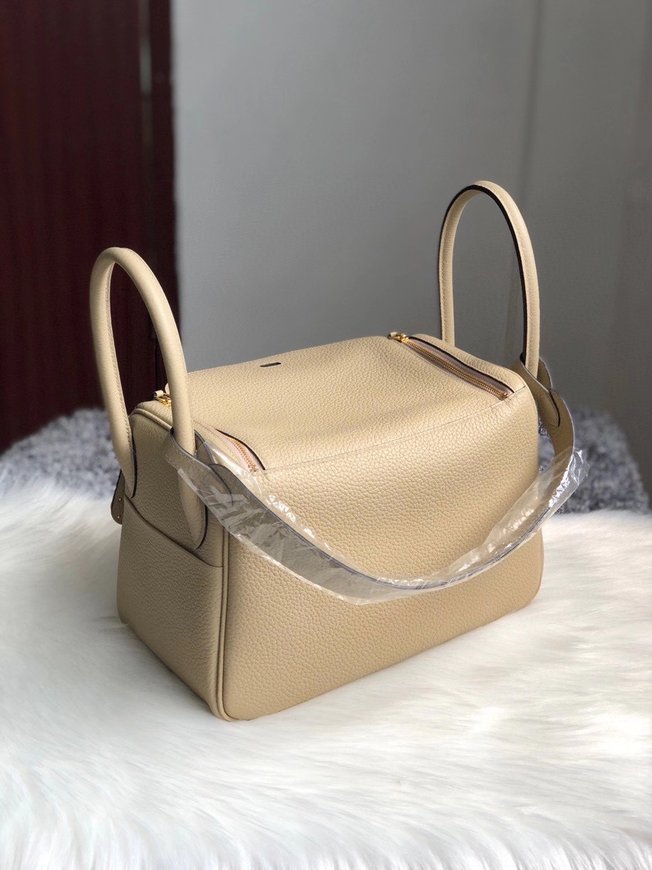 Hermès（爱马仕）Lindy 26cm 原厂御用顶级大牛皮  S2 风衣灰 Trench 金扣 顶级手缝
