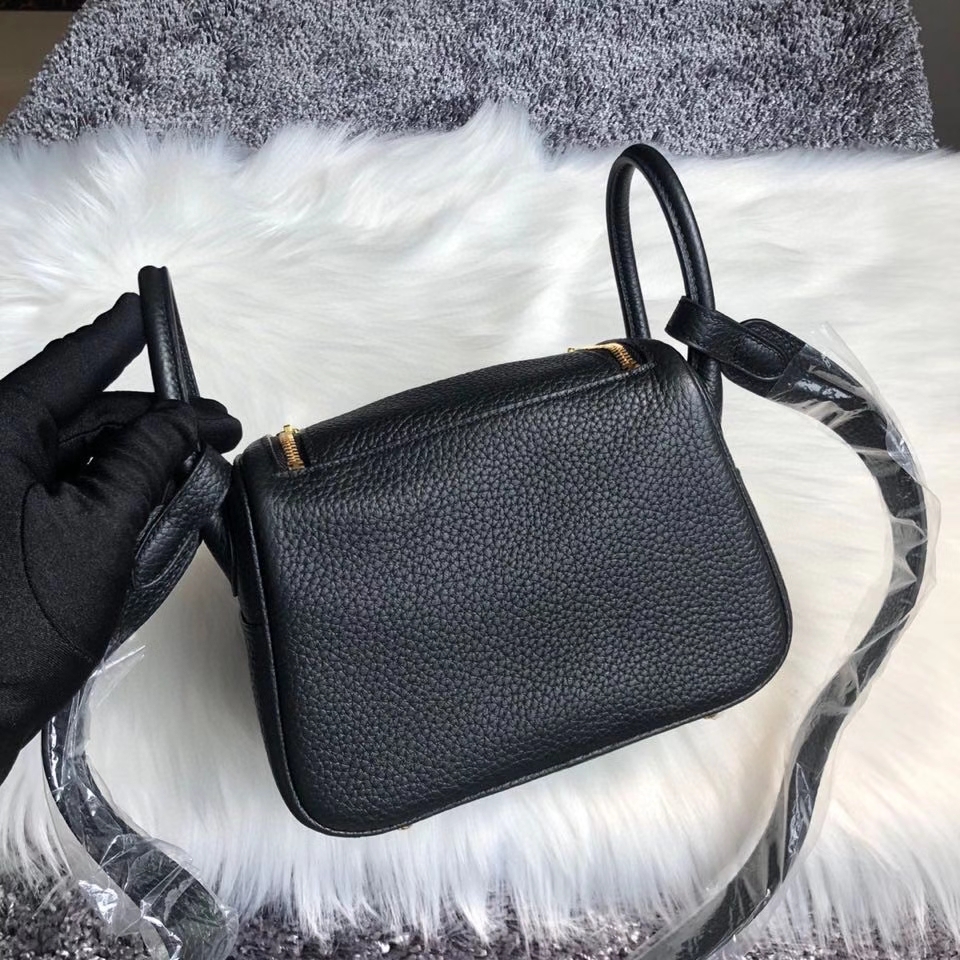 Hermès（爱马仕）Mini lindy tc ck89 黑色 Noir 金扣 顶级手缝 现货