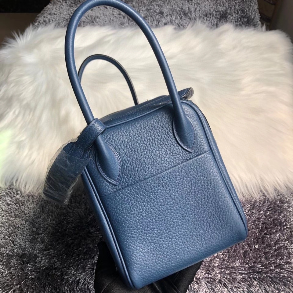 Hermès（爱马仕）Lindy 26cm 原厂御用大牛皮 S4 深邃蓝 deep blue 银扣 顶级手缝 现货