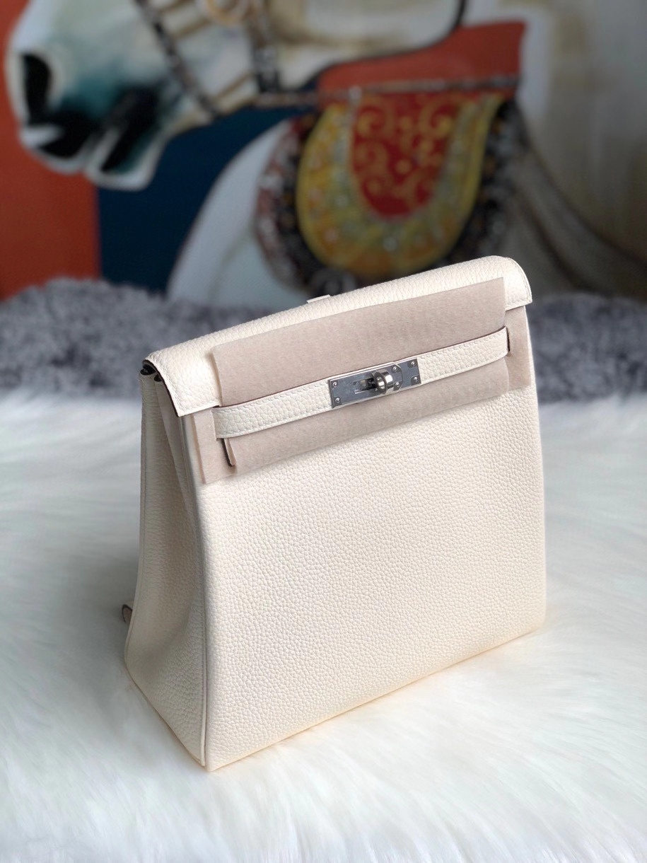 Hermès（爱马仕）Kelly ado ck10 奶昔白 Craie 银扣 顶级手缝 定制