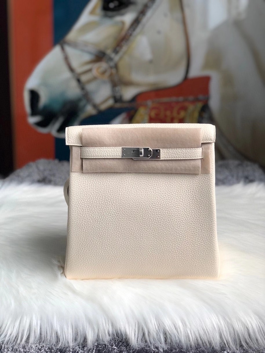 Hermès（爱马仕）Kelly ado ck10 奶昔白 Craie 银扣 顶级手缝 定制
