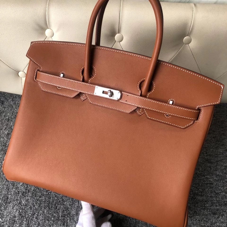 Hermès（爱马仕）Birkin 35cm Swift  ck37 金棕色 Gold 银扣 顶级手缝 定制