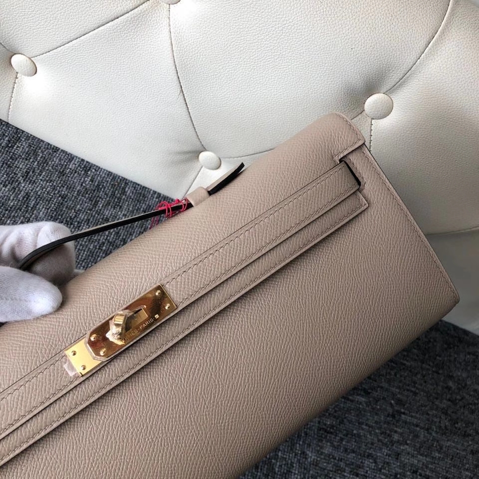 Hermès（爱马仕）Kelly 31cm Epsom 原厂掌纹皮  S2 Trench 风衣灰 金扣 顶级手缝