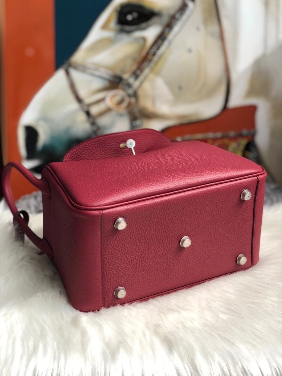 Hermès（爱马仕）Lindy 26cm 原厂御用大牛皮 K1 石榴红 Rouge grenat 银扣 顶级手缝 现货