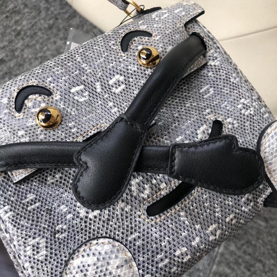 Hermès（爱马仕）Kelly doll Lizard 进口亮面蜥蜴01原色 小喜马拉雅色 金扣 顶级手缝 小可爱