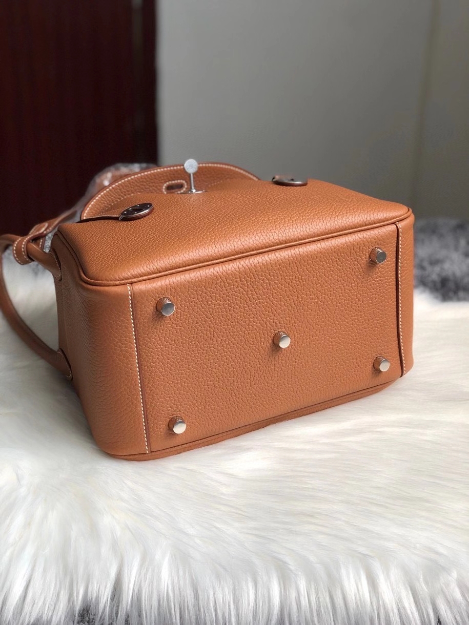 Hermès（爱马仕）Lindy 26cm 原厂御用顶级大牛皮  ck37 金棕色 Gold 银扣 顶级手缝