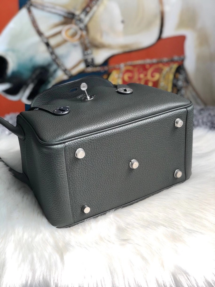 Hermès（爱马仕）Lindy 26cm 原厂御用大牛皮 6o 柏树绿 银扣 顶级手缝 现货