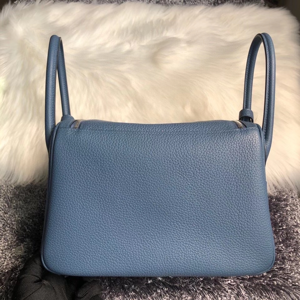 Hermès（爱马仕）Lindy 26cm 原厂御用大牛皮 R2 玛瑙蓝  银扣 顶级手缝 现货