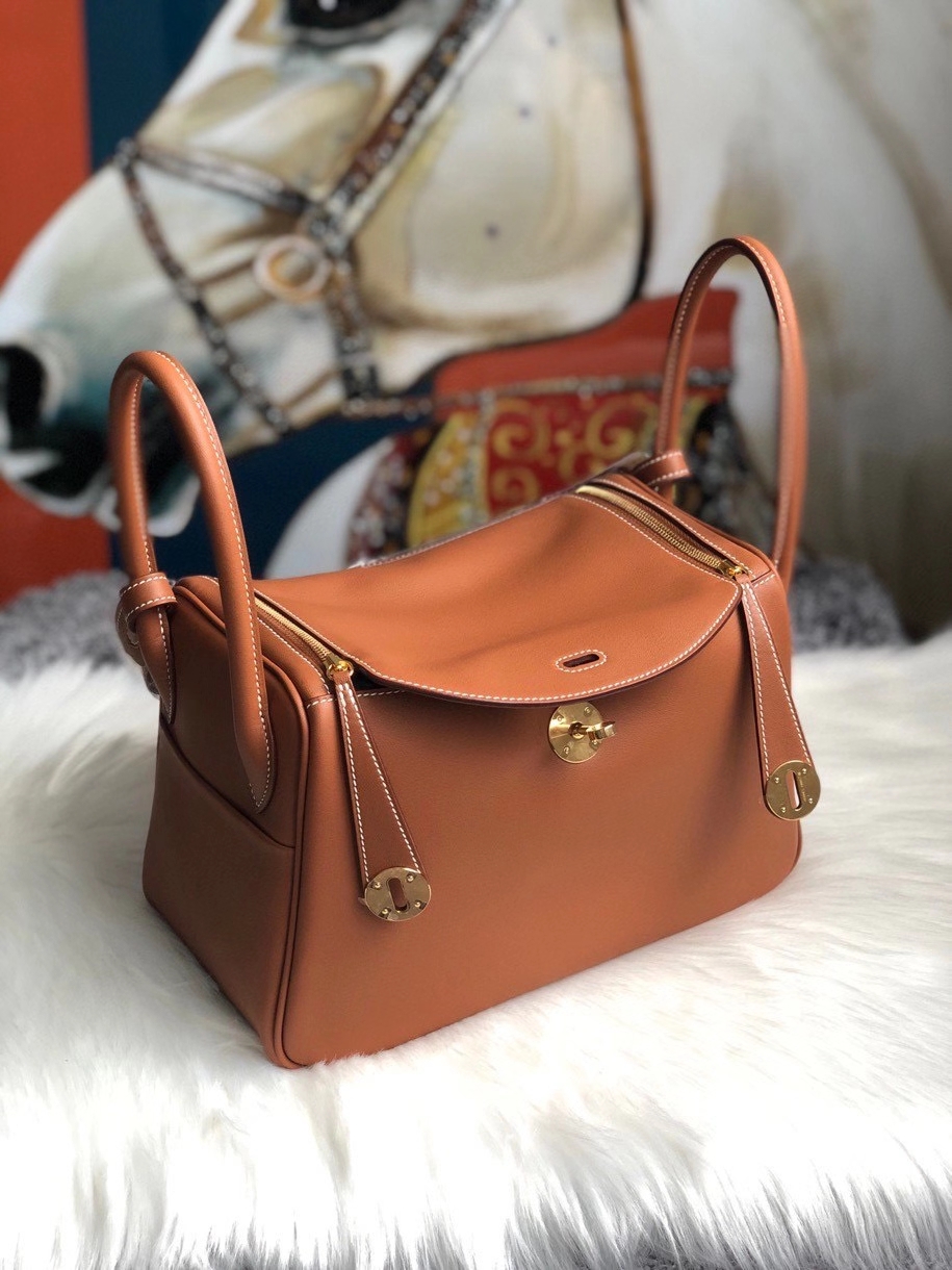 Hermès（爱马仕）Lindy 26cm Swift ck37 金棕色 Gold 金扣 顶级手缝  超美 定制