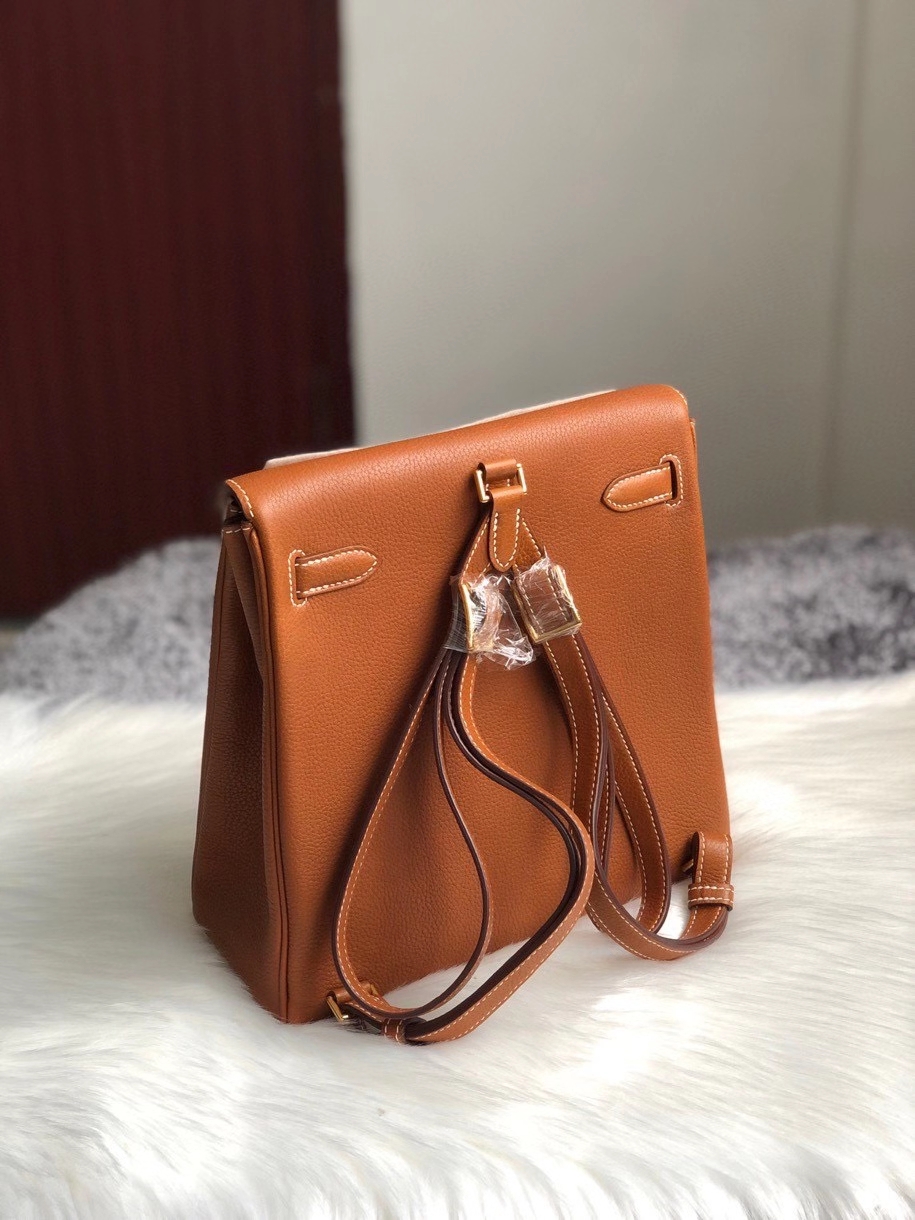 Hermès（爱马仕）Kelly ado 颗粒马鞍皮 金棕色 金扣 顶级手缝 定制