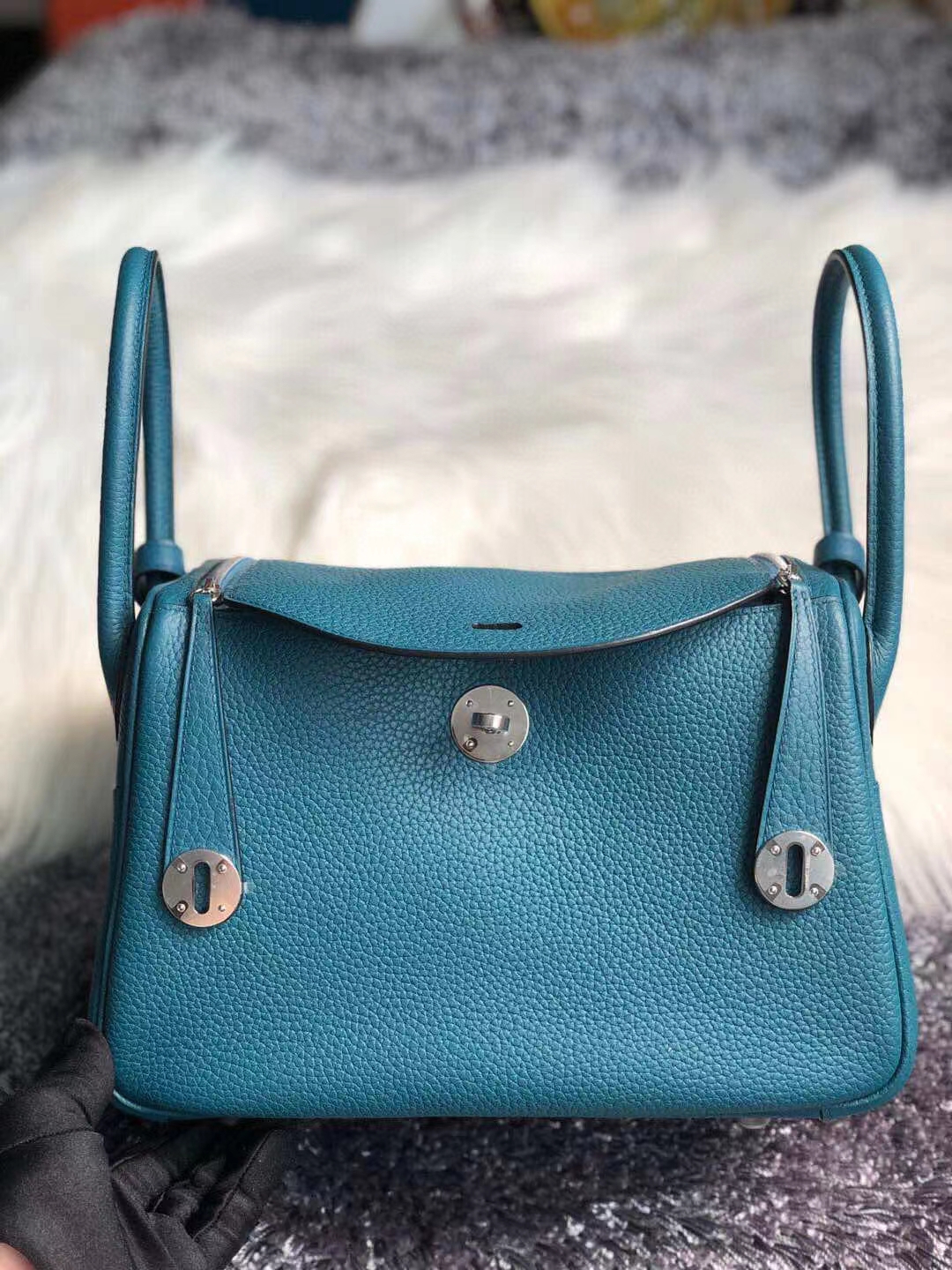 Hermès（爱马仕）Lindy 26cm 原厂御用大牛皮 W0 博斯普鲁斯绿 银扣 顶级手缝 现货