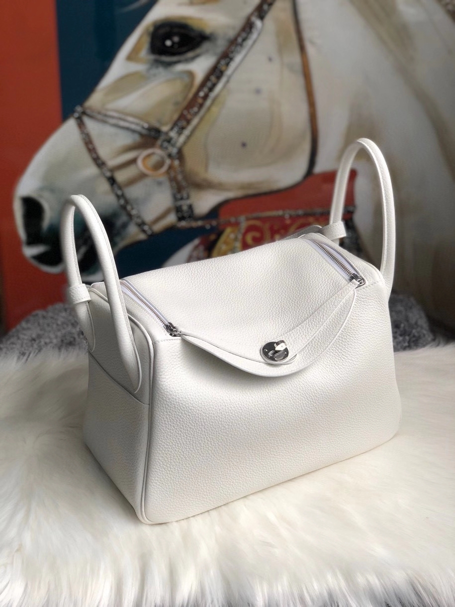 Hermès（爱马仕）Lindy 30cm 01纯白 白雪公主 银扣 顶级手缝 定制